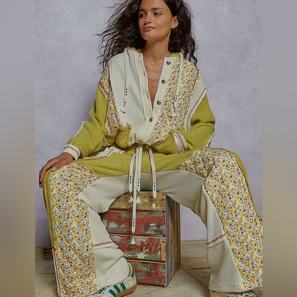 POL Bestsellser Lounge SET: Lime Green Lounge Floral SET.